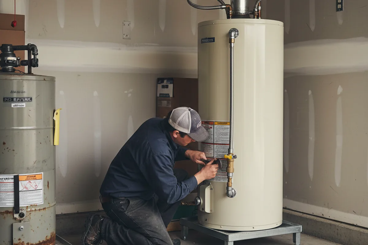 Water heater and shutoff valve replacement in Caddo